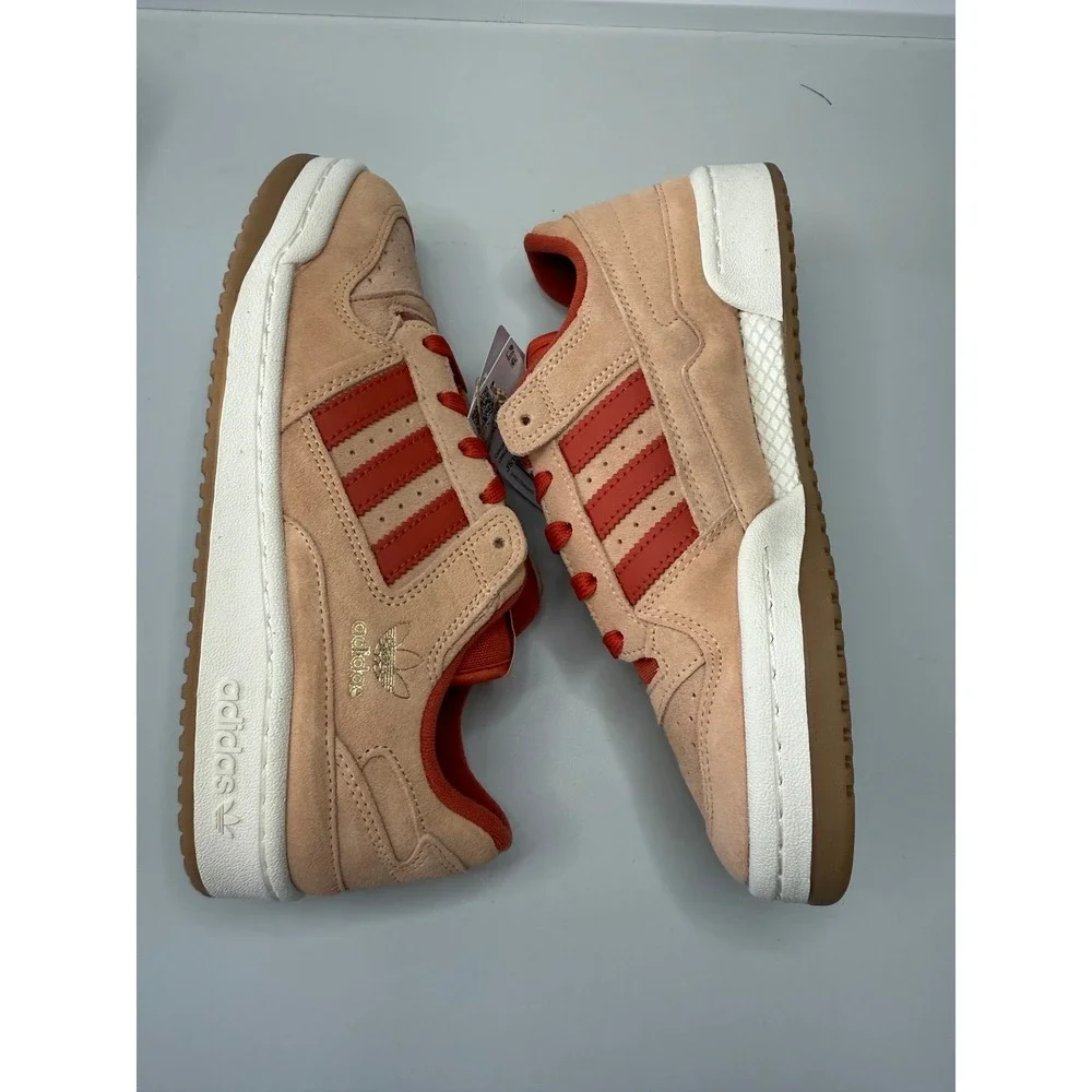 Adidas Forum Low CL Clay Red Suede Gum Sole Sneakers JS1098 Mens 8 Womens 9New